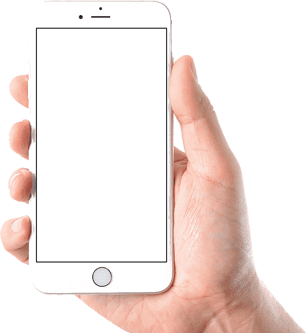 A hand holding a phone showing TillyCall catching customer calls